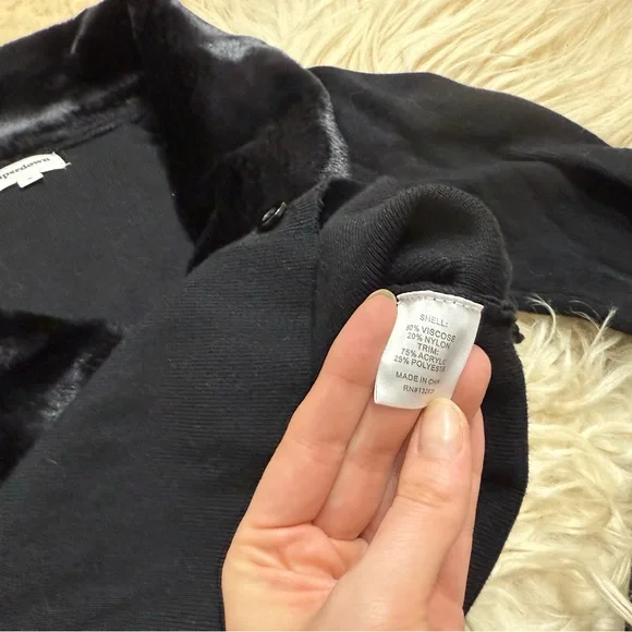Superdown Revolve Black Elaney Fur Trim Sweater Cardigan - Picture 8 of 10